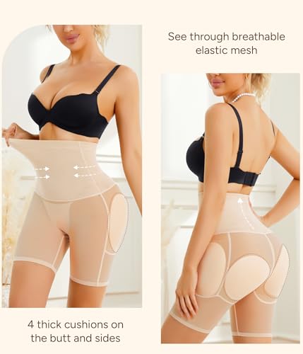 Image of Irisnaya Women Shapewear Control Panties Body Shaper Butt Lifter Padded Hip Enhancer Seamless Underwear Hi- Waist Short