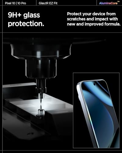 Spigen Glas.tR EZ Fit Screenprotector compatibel met Google Pixel 10, Pixel 10 Pro, Pixel 9, Pixel 9 Pro, 2 stuks, met sjabloon voor installatie, Case friendly, 9H Gehard Glas