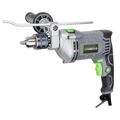 Genesis 7.5 Amp 1/2 Variable Speed Heavy-Duty Hammer Drill with Depth Gauge, Chuck Key, Auxiliary Handle GHD1275B