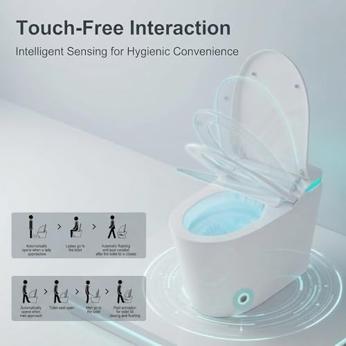 Inodoro Inteligente Ultimate Smart Bidet con Bidé Incorporado, Inodoro Moderno sin Tanque con Ahorro de Agua Ecológico, Asiento Calefactable, Control Remoto y Fácil Instalación para Actualización de Hogar de Lujo miniatura 3