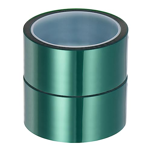 Image of HARFINGTON 2 Rolls Heat Tape High Temperature Heat Resistant Tape 40mmx33m(108ft) Sublimation Thermal Heat Transfer Tape for Sublimation Press No Residue, Green