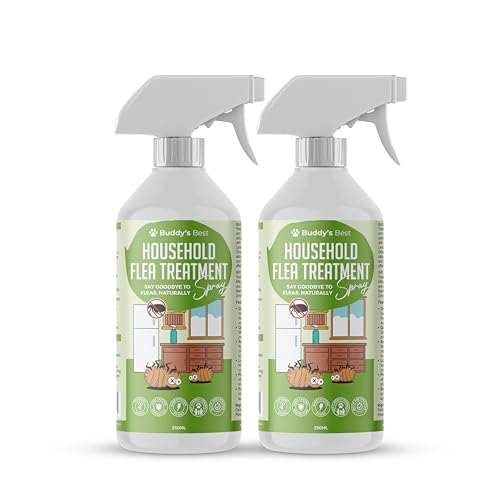 Buddy's Best Twin Pack Household Flea Spray | 250ml | Pet-Friendly & Home Use | with Dimethicone & Natural Oils