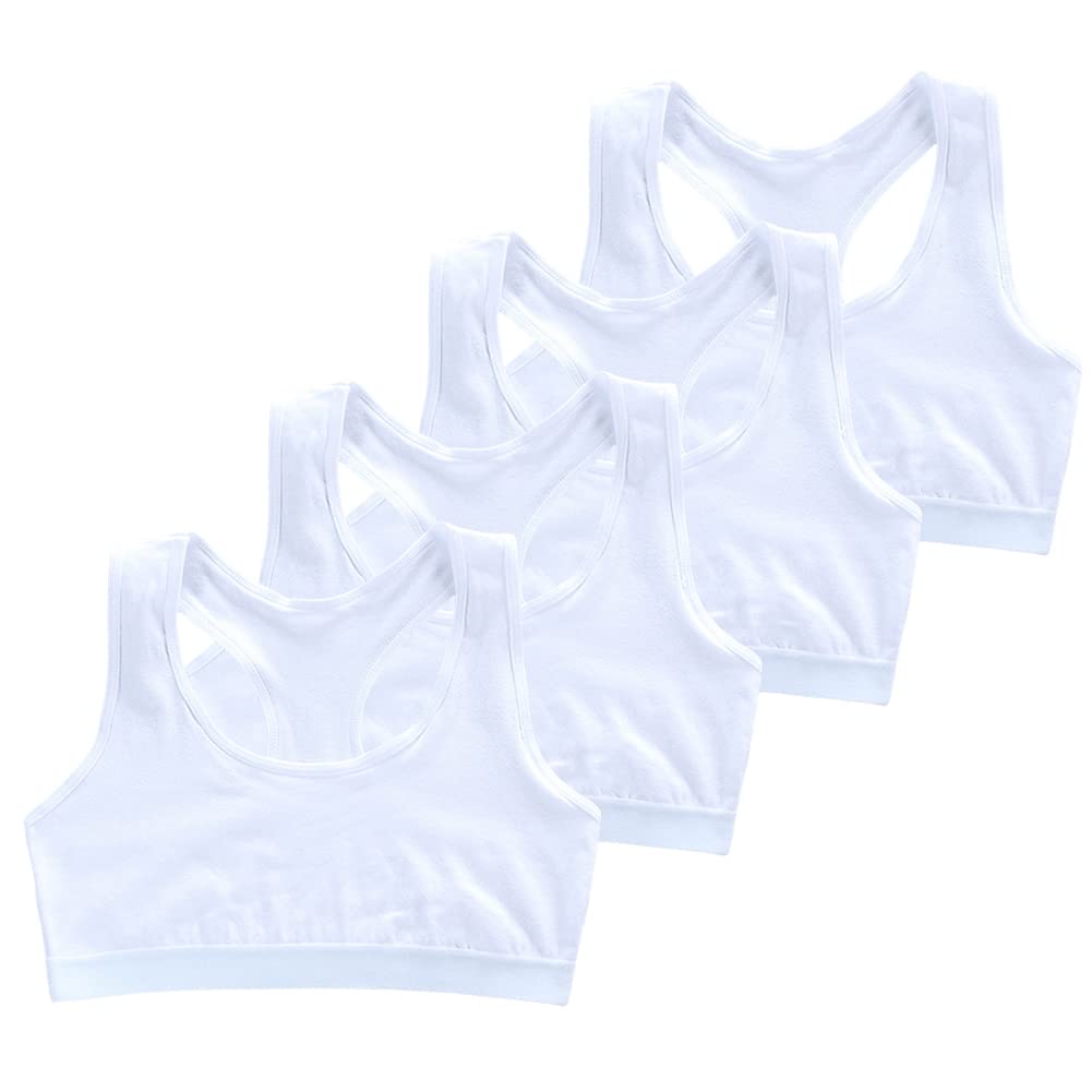 Lot de 8 soutiens-gorge d'entraînement à dos nageur pour fille de 9 à 14 ans - Sans couture - En coton - Doux et respirant