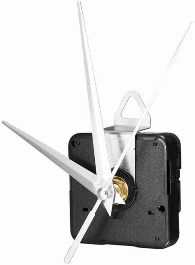 Silent Quartz Clock Movement Kit for DIY Wall Clock Projects – Replacement Mechanism with Gold/Red/Black/White/Silver Hands, AA Battery Powered(Silver)