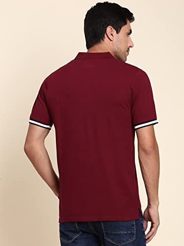 Image of Dennis Lingo Men's Slim Fit Burgundy Polo T-Shirt