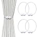 Melaluxe 4 Pack Magnetic Curtain Tiebacks, Decorative Curtain Holdbacks for Window Décor (White)