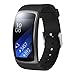 Rukoy Bands for Samsung Gear Fit 2 Band/Gear Fit 2 Pro[2-Pack: Black+Red], Replacement Straps Accessories for Samsung Gear Fit2 Pro SM-R365/Gear Fit2 SM-R360 Smartwatch (5.9