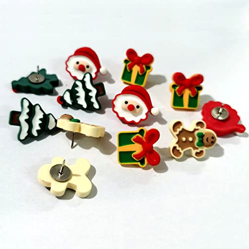 17 Pieces Christmas Push Pins, Decorative Thumb Tacks For Bulletin Board Cork Board Office Home Winter Christmas Decorations #TOP6