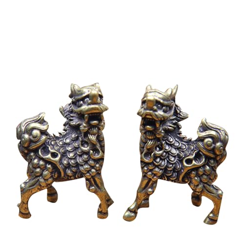 Licorne en Laiton Mascotte Feng Shui Bronze Objet Déco Table CLMJHG ZXLIHS
