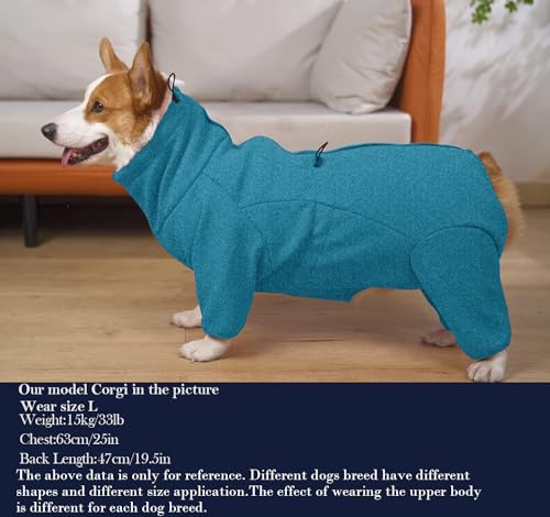 Cosy Fleece Coat for Dogs Full body Jacket with four leg, adjustable jumpsuit with zipper closure - Image 4