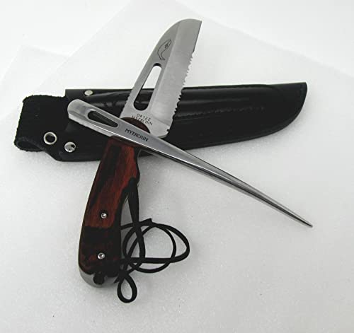 Myerchin Knives W100P Generation 2 Pro Wood Offshore Rigging System Fixed Blade And Marlinspike Fits In Leather Sheath #TOP7