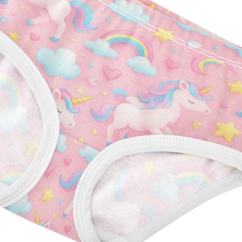 Joisal Cute Unicorn Rainbows Pink Toddler Underwear Floral 2t Cotton Panties for Girl Colorful Briefs Kids Undies4