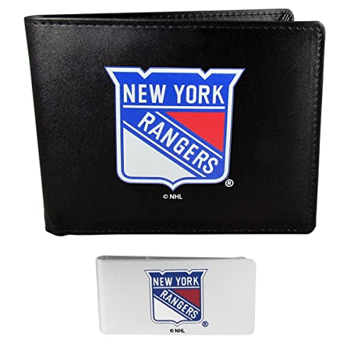 Siskiyou Sports NHL New York Rangers Bi-fold Wallet & Money Clip, Black, One Size