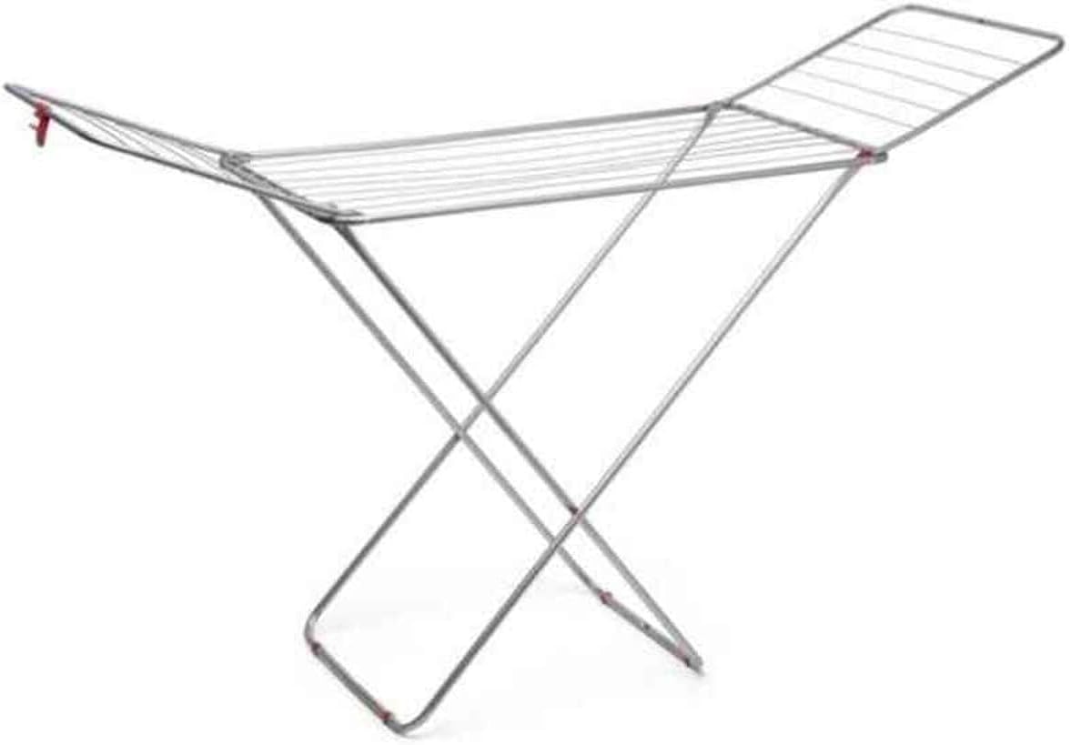 Rayen | Drying rack with wings | Laying area 19 m | Wing lock system | Foldable and non-slip clothes|For indoor and outdoor|54.5 x 177 x 107.5 cm, Color Steel|19 meters