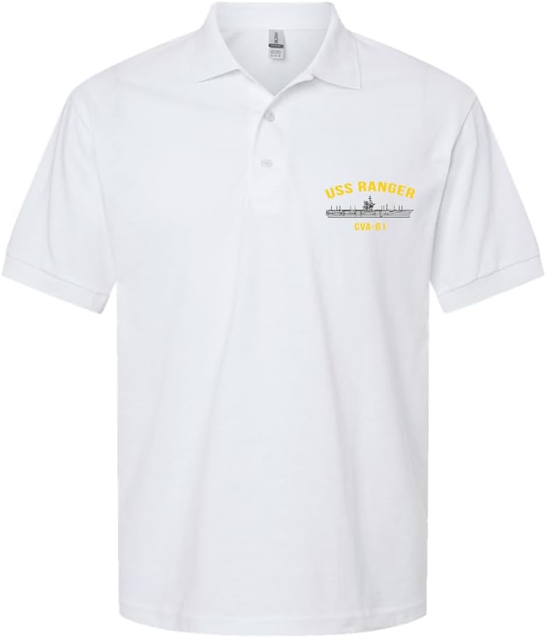 Military Productions US Navy USS Ranger CVA-61 Polo Shirt Officially Licensed