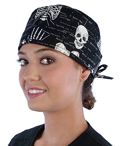 Mens and Womens Scrub Style Working Cap - Human Body Skeleton (Glows in The Dark) - Thumbnail 5