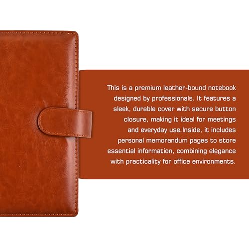 Image of Cubic A5 Foambound Leather Notebook Light Tan | 160 Pages | Soft Cover | Button Closure | Premium Journal for Office, School, Notes, Journaling | Elegant, Durable & Compact Design