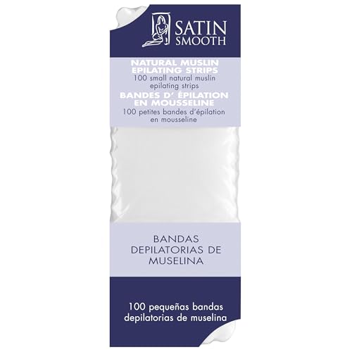 Satin Smooth Non Woven Wax Strips Small Muslin Epilating Wax Strips for Hair Removal Waxing Strip for Face Body & Bikini 100 ct