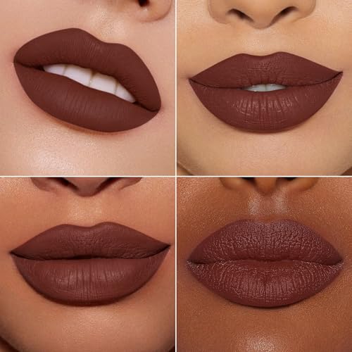 Image of MAKI YIKA Coffee Brown Lipstick Matte for Women Long Lasting Lipsticks
