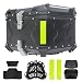 YJYAJIE Motorrad TOPCASE 55L Universal Alu mit Rückenlehne – IP68 Wasserdicht, Abschließbare Gepäckbox, inkl. Universal-Montageplatte für die meisten Motorräder & Roller (Schwarz)
