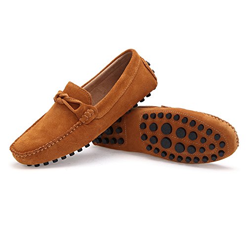 Men's Driving Penny Loafers Suede Genuine Leather Casual Moccasins Slip-On Boat Shoes4