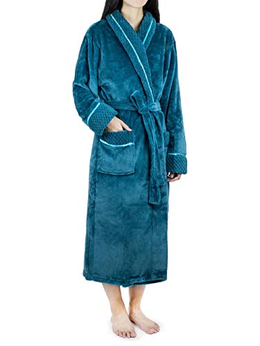 PAVILIASoft Plush Women Fleece Robe, Cozy Warm Bathrobe, Fuzzy Female Long Spa RobeOEKO-TEX STANDARD 100