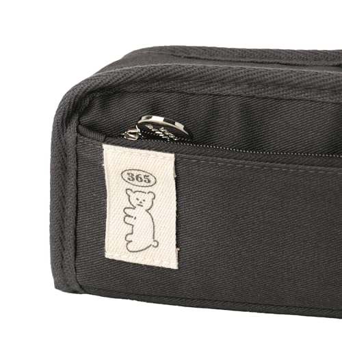 Image of Daily Black Pencil Case, Large Capacity Pencil Pouch with Ample Storage, Simple Design for Students and Professionals