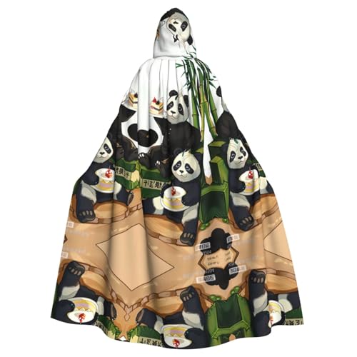YYHHAOFA Pandas of Father and Son - Capa con capucha estampada de Halloween para adultos es una capa súper grande, cómoda y duradera