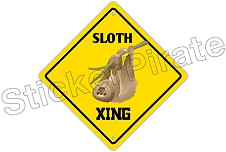 StickerPirate Sloth Crossing Funny Metal Novelty Sign Aluminum image 4