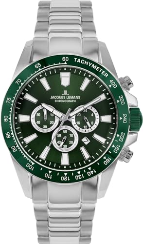 Jacques Lemans Liverpool 1-2140G Chronographe pour homme montre en acier de haute manufacture