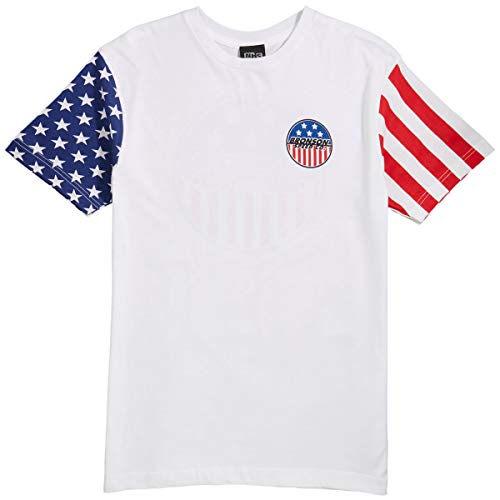 Bronson Merica T-Shirt mit Punktemuster, Größe L, Weiß / Sterne / Streifen Cover