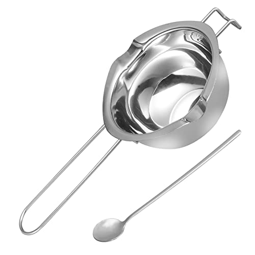 Garneck 1pc Heating Pot Candle Making Boiler Chocolate Melter Pot Butter Milk Heating Utensil Caramel Melting Pot Candle Wax Melting Pot Melt Pot Baking Melting Pot Stainless Steel Silver