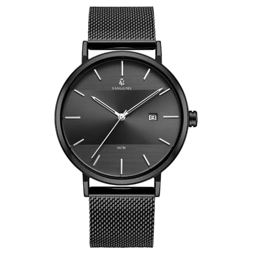 Relógio Masculino De Pulso Minimalista Preto Fosco Aço Inoxidável 40mm Vanglore 3288a Selecty