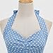 Vintage Women 1950s Rockabilly Swing Dress Pinup 50s Retro Hepburn Style Halterneck A-Line Dresses #C: Light Blue Ruched S