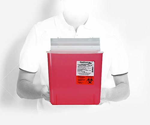 Oakridge 5 Quart Sharps Container (2 Pack) | Mailbox-Style Lid | CDC Certified