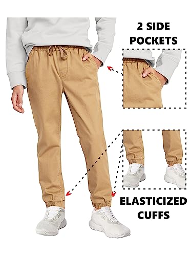 2-Pack Children Slim Fitting Cotton Stretch Classic Twill Joggers3