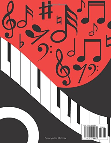 Blank Sheet Music Notebook For Beginners: Wide Staff Manuscript Paper for Piano lessons ideally used