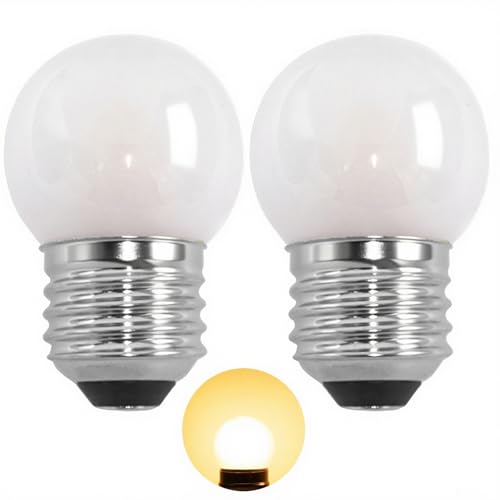 Night Light Bulbs 15 Watt Equivalent E26 Base, G40 Led 1.5 W Low Watt Small Light Bulb,G14 Low Power Warm Light Bulbs,Frosted,CRI 90+,150lm,Warm White 2700K, Pack of 2