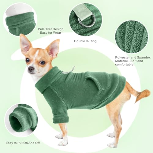 Pulls d'hiver en polaire pour petit chien et chat extensible avec anneau - 4