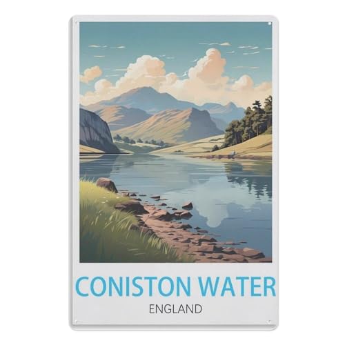 Tin Sign Vintage Retro Man Cave Bar Pub Shed Novelty Gift Aluminium Metal Tin Wall Décor SignConiston Water England20x30cm(8x12 inch) AA-1229