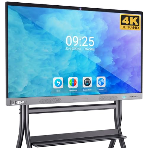 HKMLC Smart Board, Essential Vision 55 Inch All-in-One Interactive Whiteboard Digital Whiteboard Built-in Camera, 4K UHD Touch Screen, Open App Ecosystem For Business & Classroom (Wall Mount Included)