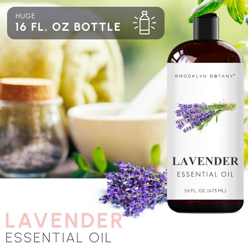 Image of Brooklyn Botany Lavender Essential Oil - Huge 16 Fl Oz - for Candle Making, Soap Making, Diffusers, and Aromatherapy