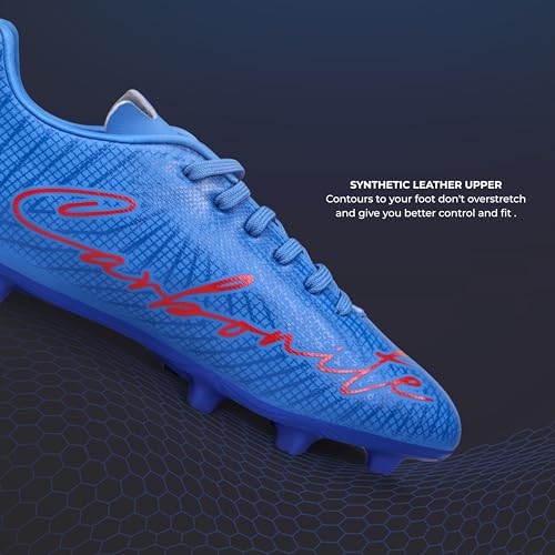 Image of Nivia Carbonite 7.0 Football Stud for Men, TPU Sole with Synthetic Leather Upper, Die Cut Lightweight Insole, Ideal for Soft and Hard Grassy Ground Surfaces