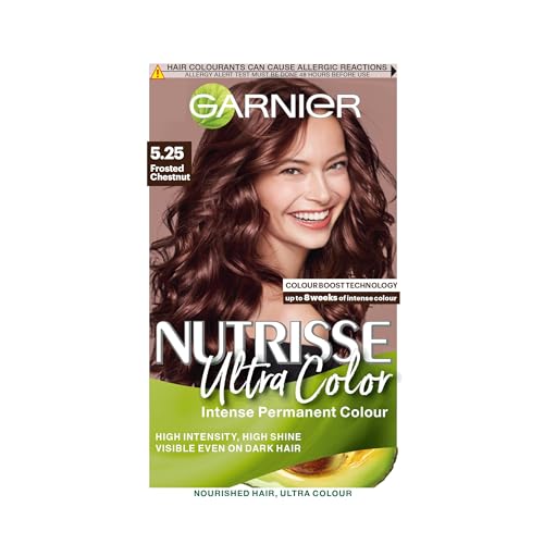 Garnier Nutrisse Permanent Hair Dye, Natural-looking, hair colour result, For All Hair Types, 4.3 Dark Golden Brown