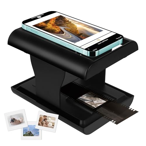 Scanner de Diapositives et Négatifs, Scanner de Film Mobile avec éclairage LED, Convertit Diapositives et Négatives 35mm en Photos avec Smartphone