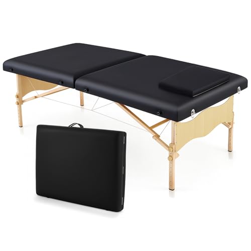 AceOrbit 73 x 33 x 24 Low Level Portable Folding Massage Table Adjustable Physical Exercise Therapy Bed Folding Massage Table for Spa Yoga Exercise Tattoo Home Training Station for Rehabilitation