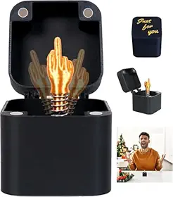 Caixa de presente de pegadinha de Natal – Presente surpresa hilário para amigos, presente engraçado com gesto (preta)