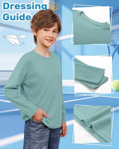 Image of 4 Pack Boys Long Sleeve Waffle Shirts