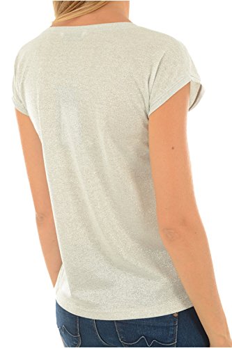 Only Onlsilvery S/S V Neck Lurex Top Jrs Noos