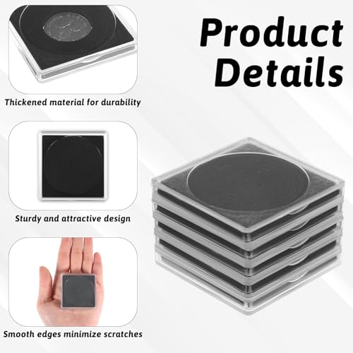 Cajas para Monedas 10 Piezas Transparente y Negro miniatura 3